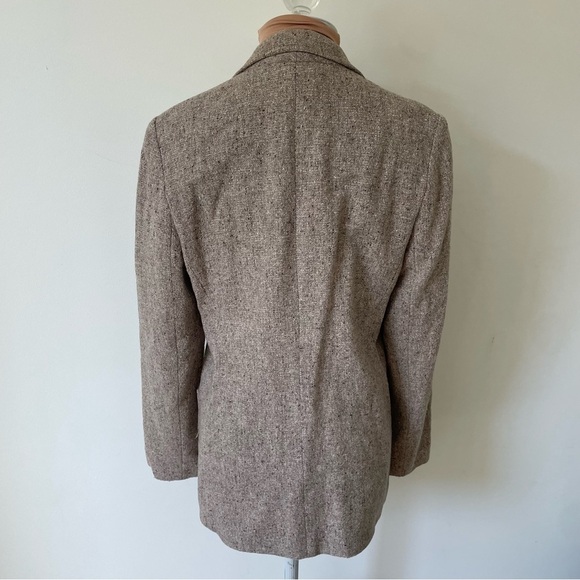 Philippe Adec Paris Vintage Wool Knit Brown Beige 3 Button Blazer Jacket Size 6 - Picture 3 of 11